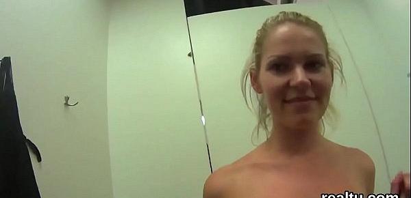  Striking czech kitten was tempted in the mall and fucked in pov